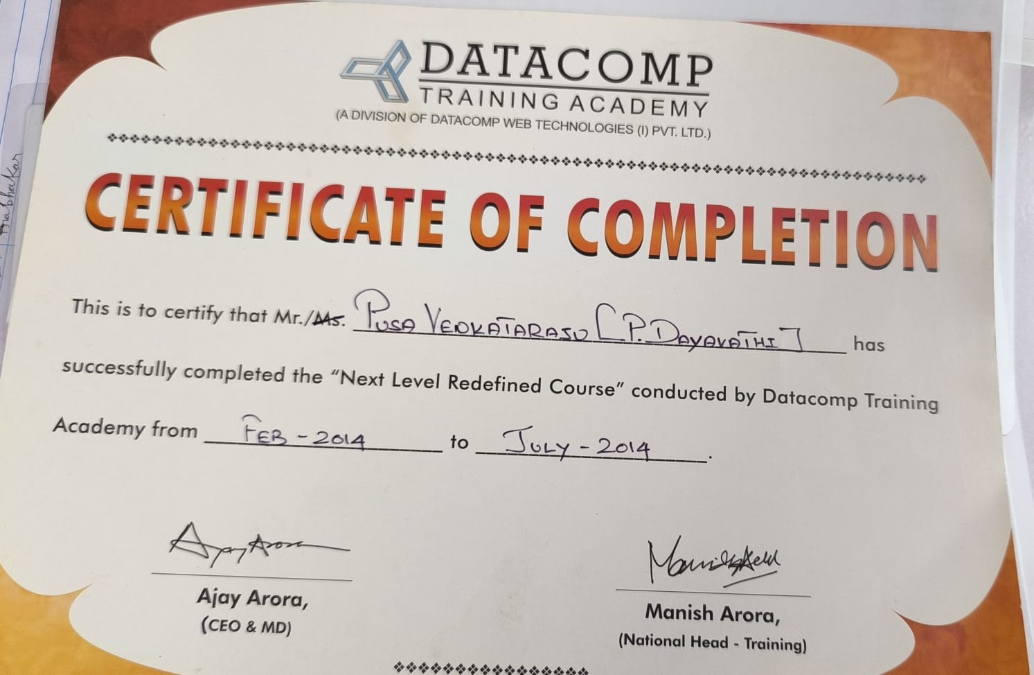 Certificates Of Completion